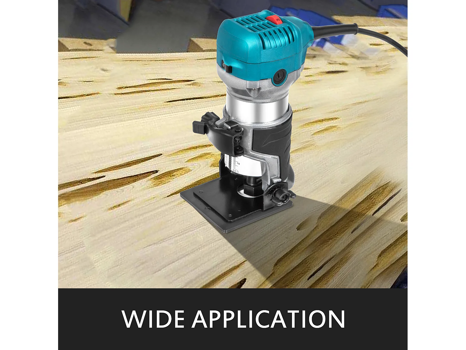 Compact Router SucceBuy, 800W, Vitesse Variable 30000 RPM, Pinces 0.6Cm  et 0.9Cm, Base Plongeante et Inclinable, 220V