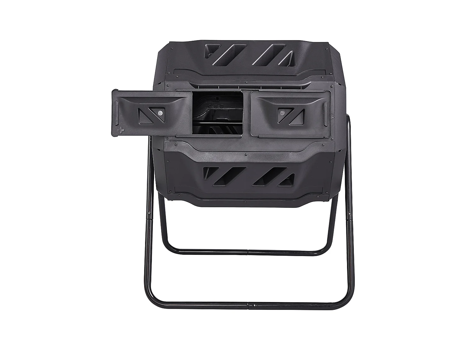 Composteur de jardin SucceBuy Composteur à Double Chambre de 43 Gal, Tambour Rotatif avec Portes Coulissantes