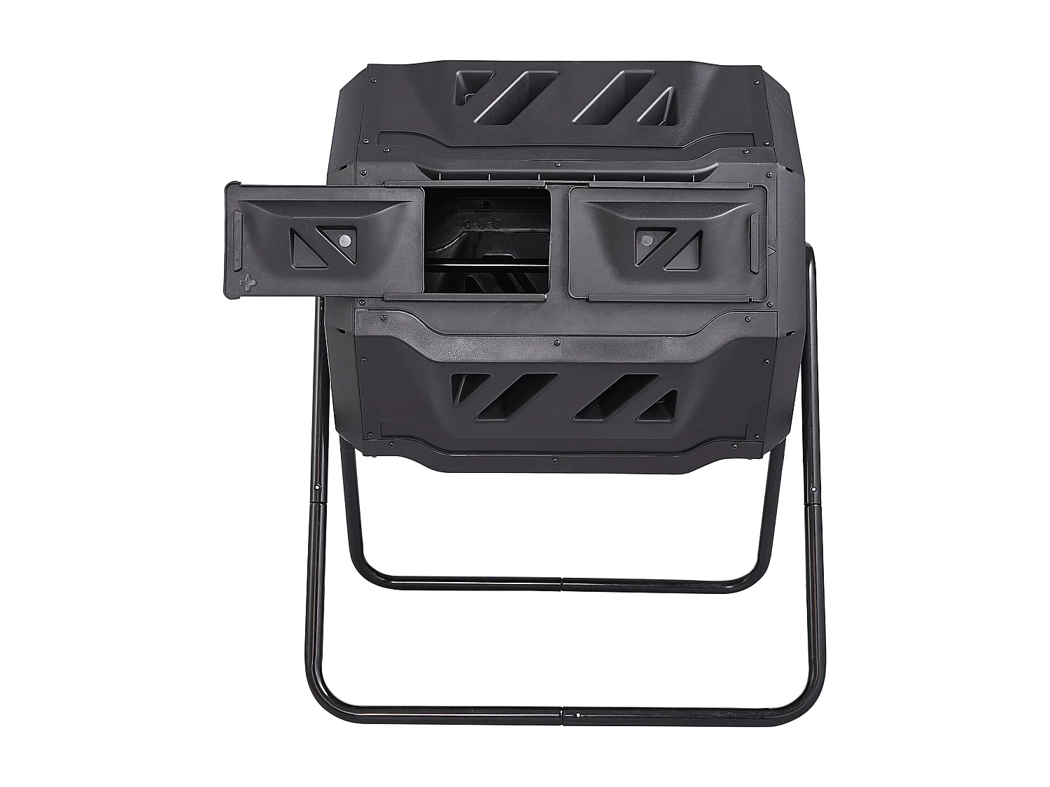 Composteur de jardin SucceBuy Composteur à Double Chambre de 43 Gal, Tambour Rotatif avec Portes Coulissantes