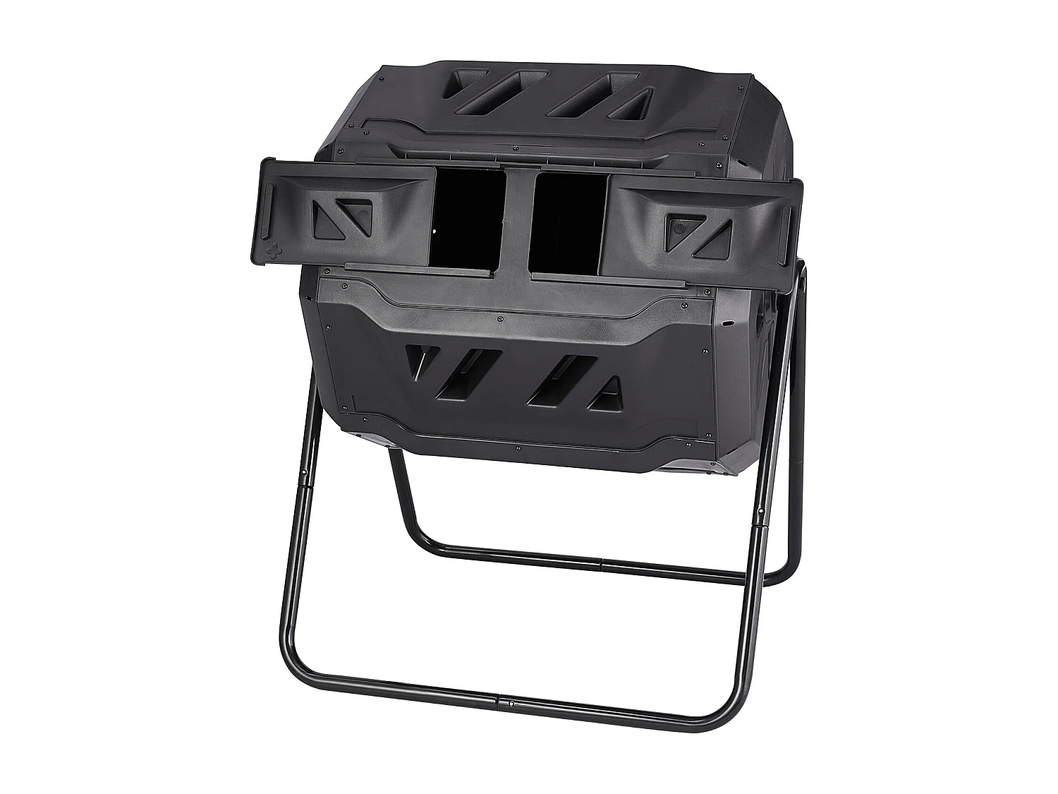 Composteur de jardin SucceBuy Composteur à Double Chambre de 43 Gal, Tambour Rotatif avec Portes Coulissantes