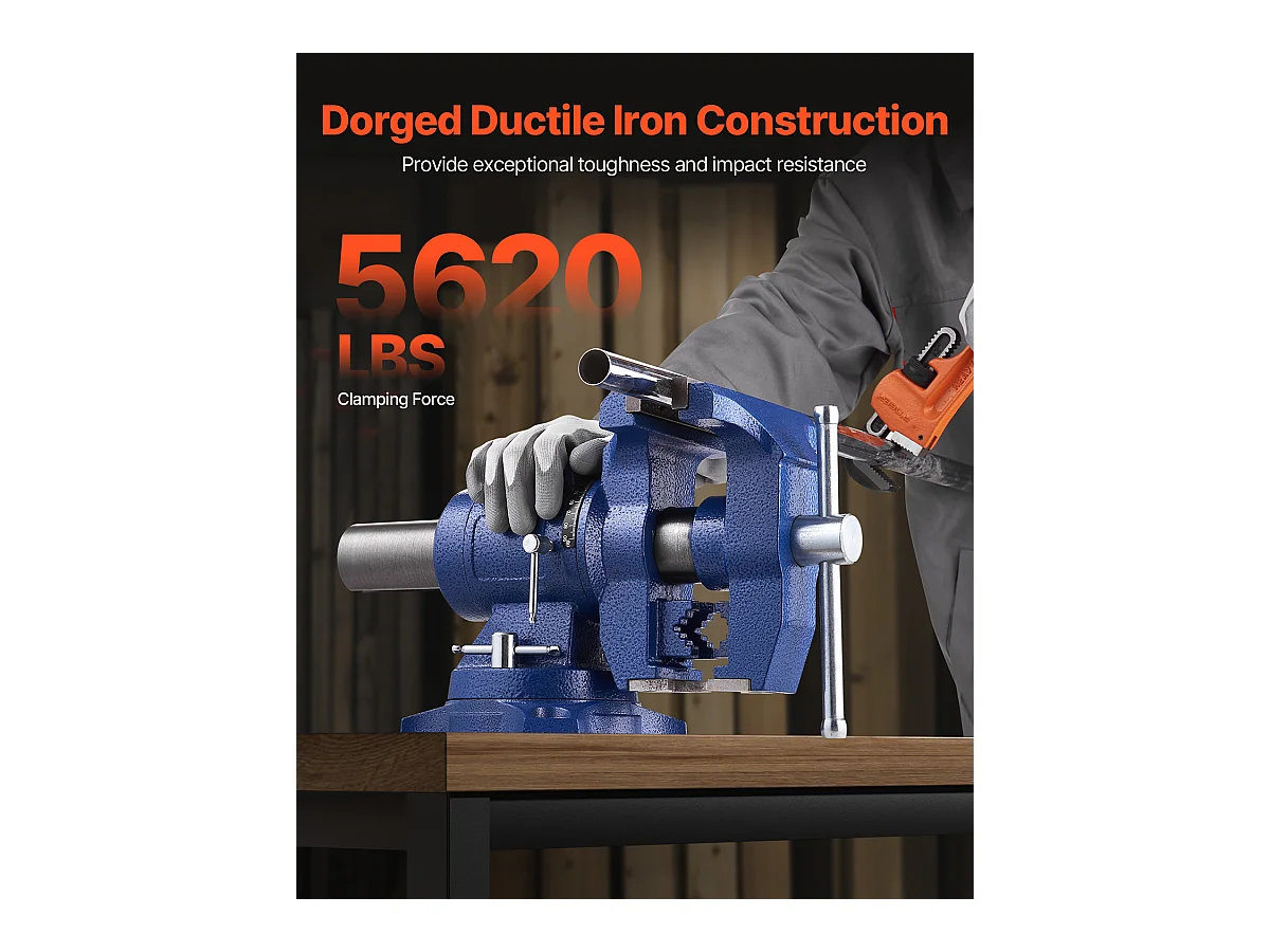 Mehrzweck-Schraubstock SucceBuy 16.51cm, Robuste 360°-Schwenkbasis