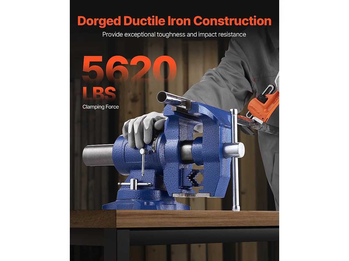 Mehrzweck-Schraubstock SucceBuy 16.51cm, Robuste 360°-Schwenkbasis