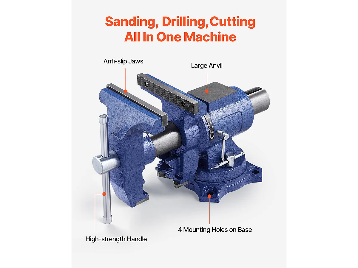 Mehrzweck-Schraubstock SucceBuy 16.51cm, Robuste 360°-Schwenkbasis