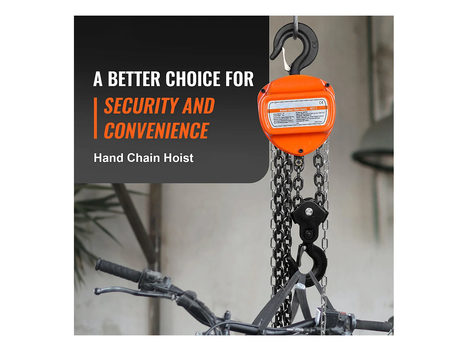 Treuil, SucceBuy Palan à Chaîne G80, Capacité de 4 400 lb, Élévateur à Cliquet de 304.8 CM