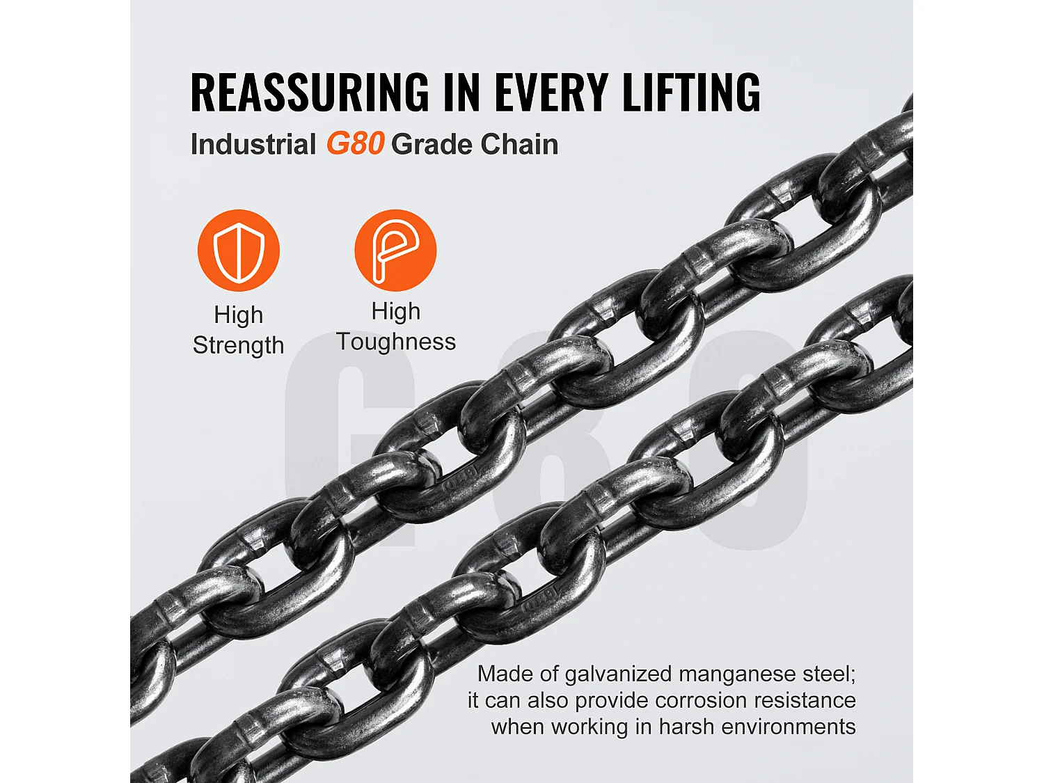 Treuil, SucceBuy Palan à Chaîne G80, Capacité de 4 400 lb, Élévateur à Cliquet de 304.8 CM