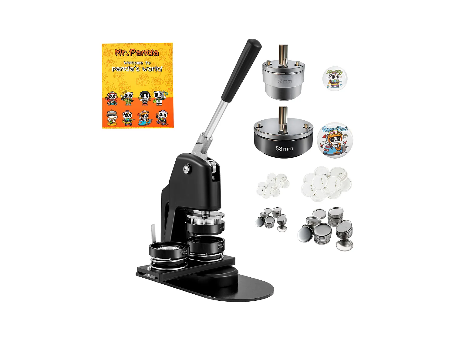 Machine à Boutons SucceBuy, Machine à Badges 3.1Cm + 5.7Cm avec Kit de Presse de 500 Pièces