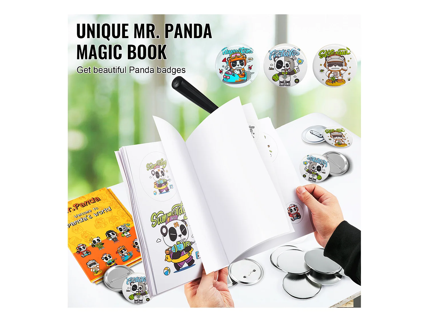 Machine à Boutons SucceBuy, Machine à Badges 3.1Cm + 5.7Cm avec Kit de Presse de 500 Pièces