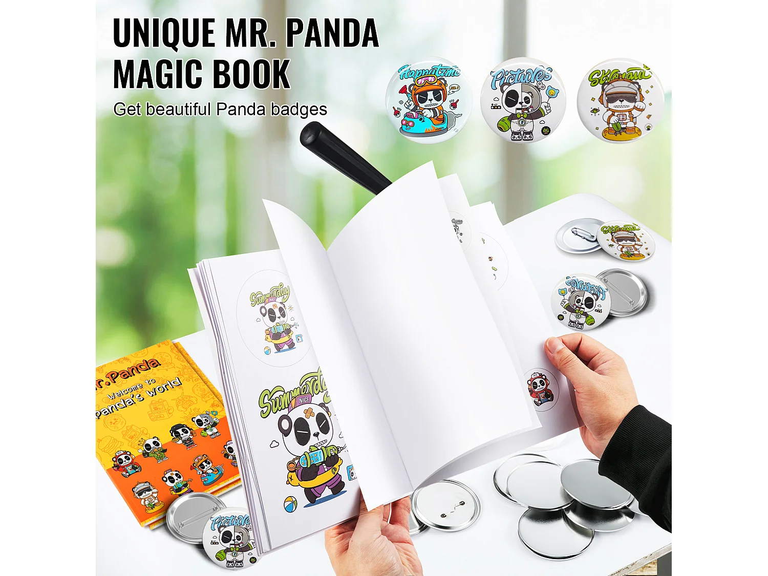 Machine à Boutons SucceBuy, Machine à Badges 3.1Cm + 5.7Cm avec Kit de Presse de 500 Pièces