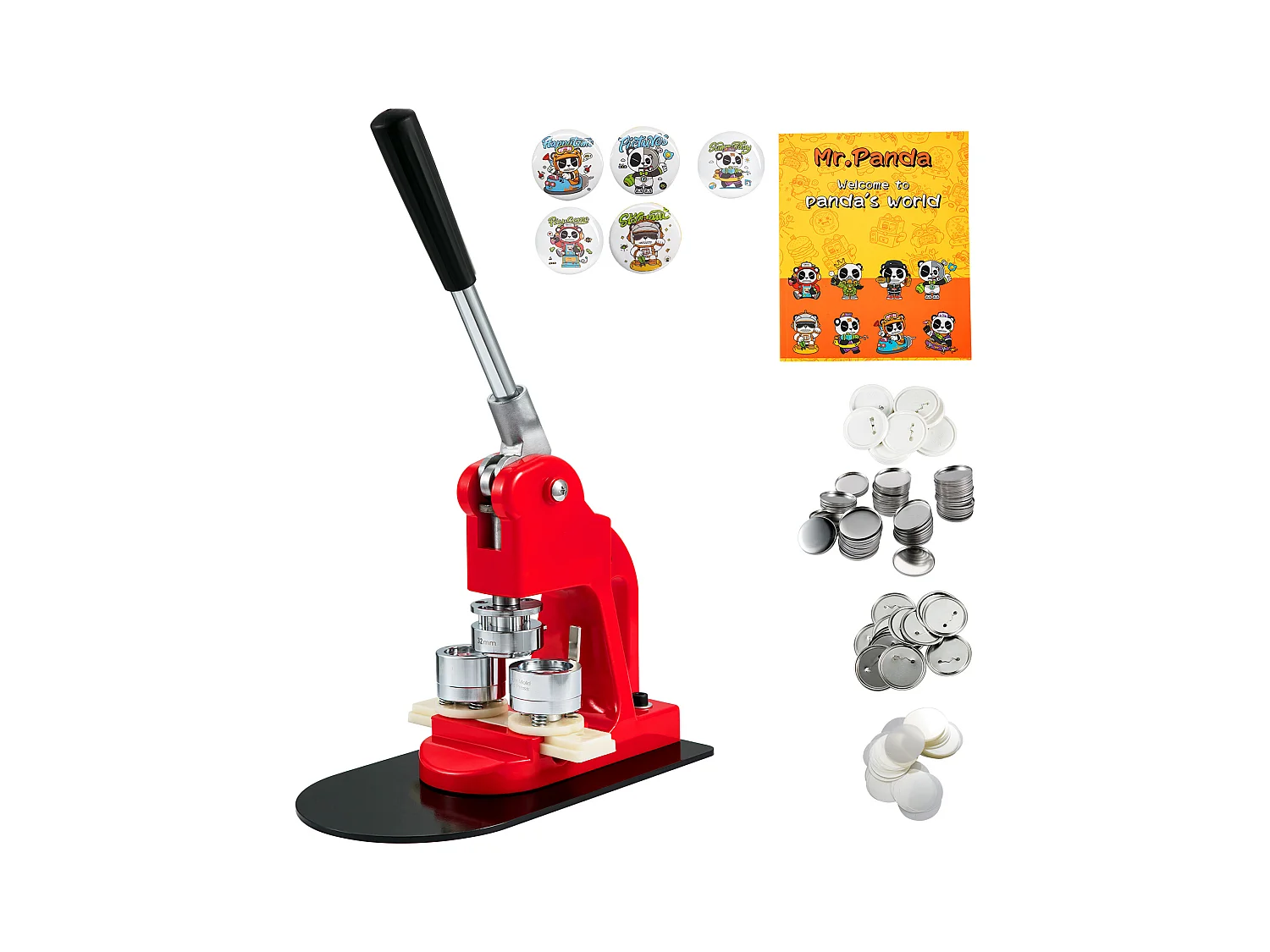 Machine à Fabriquer des Boutons SucceBuy 31mm , Kit de Presse à Badges 32 mm avec 500 Pièces Gratuites