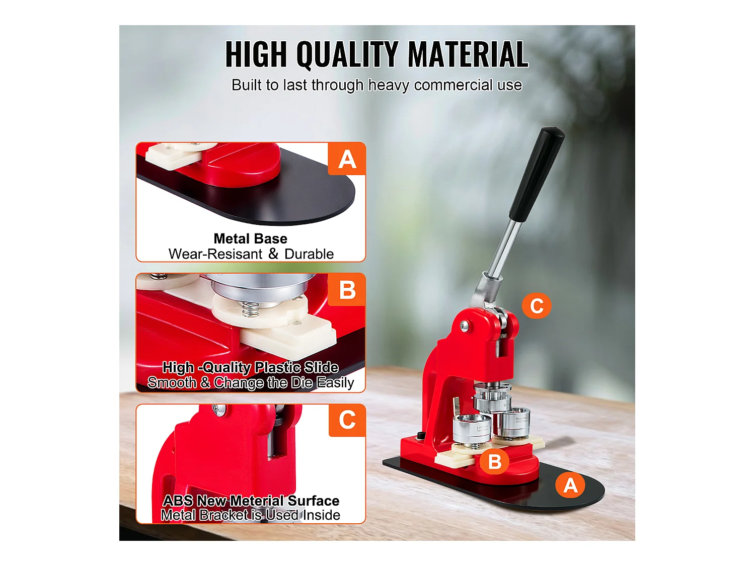 Machine à Fabriquer des Boutons SucceBuy 31mm , Kit de Presse à Badges 32 mm avec 500 Pièces Gratuites