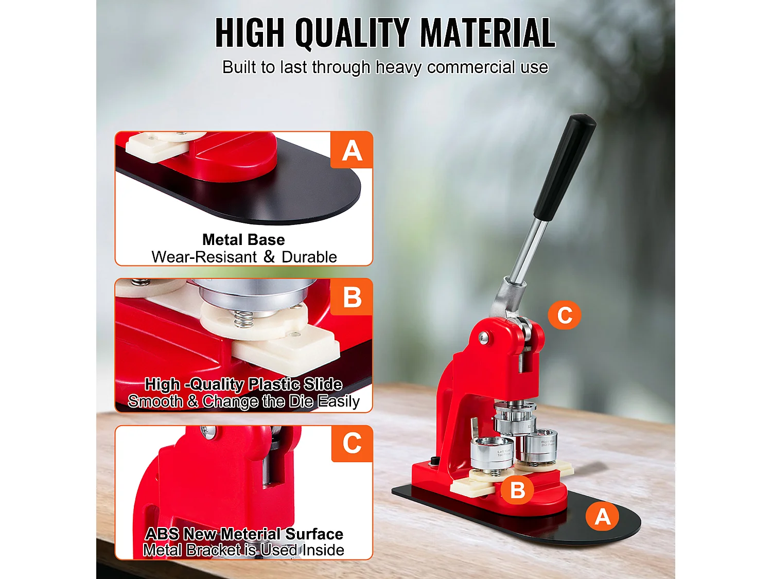 Machine à Fabriquer des Boutons SucceBuy 31mm , Kit de Presse à Badges 32 mm avec 500 Pièces Gratuites