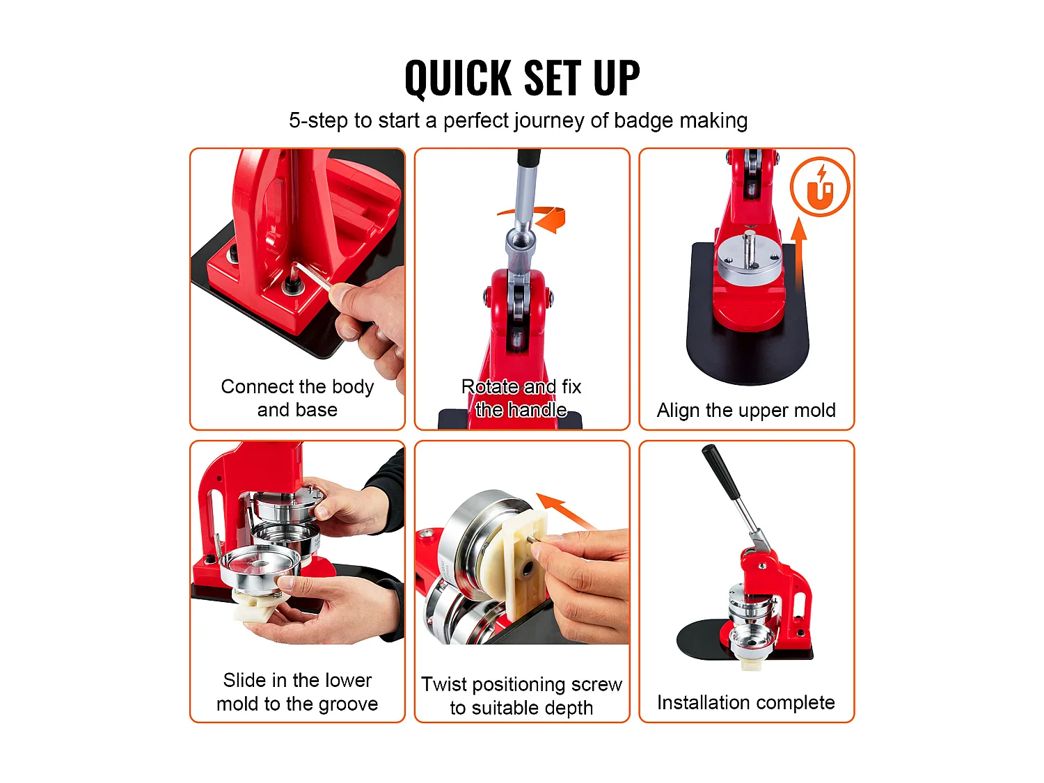 Machine à Fabriquer des Boutons SucceBuy 31mm , Kit de Presse à Badges 32 mm avec 500 Pièces Gratuites