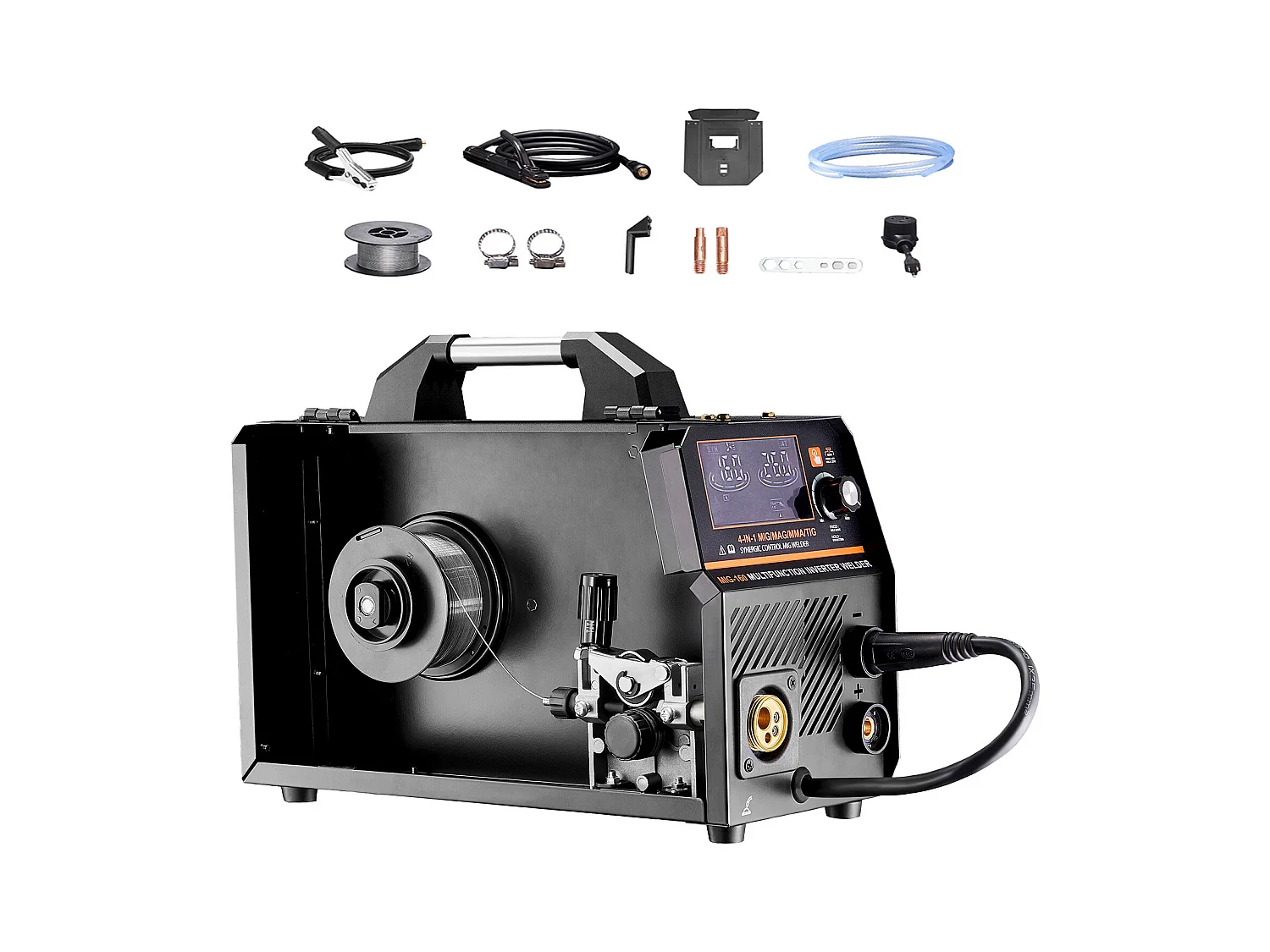 Poste à Souder MIG SucceBuy 4 en 1 160A : Machine de Soudage Multi-Processus 4 en 1 MIG à Gaz/MIG à Noyau de Flux/Stick/Lift TIG