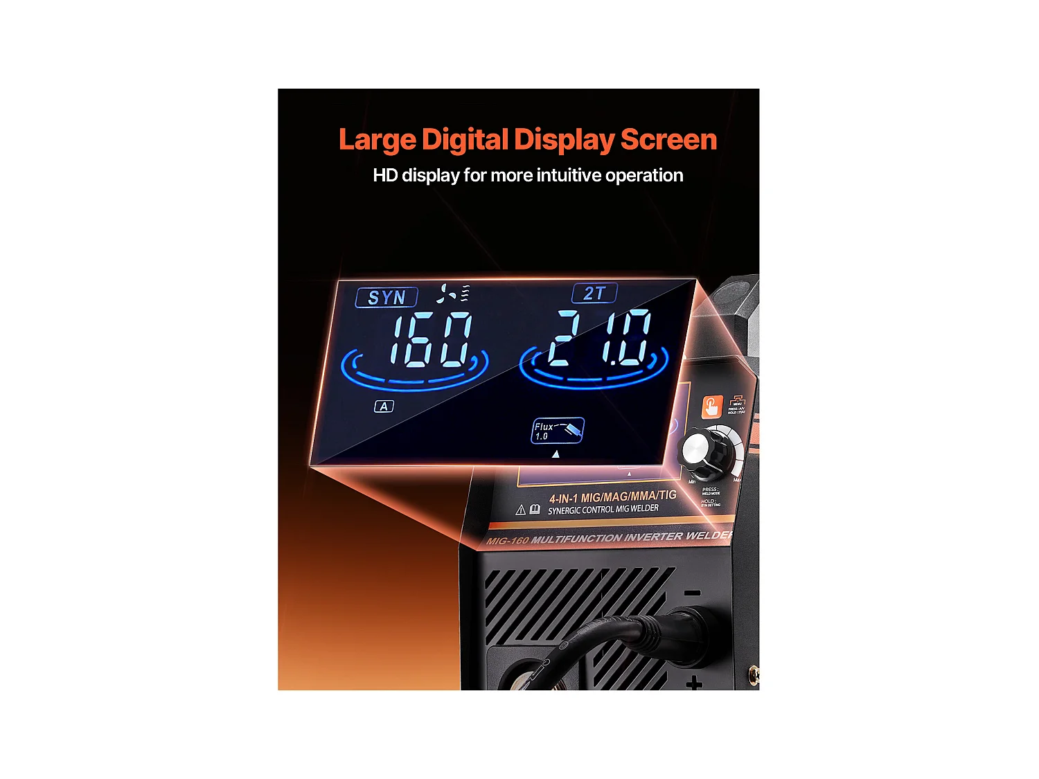 Poste à Souder MIG SucceBuy 4 en 1 160A : Machine de Soudage Multi-Processus 4 en 1 MIG à Gaz/MIG à Noyau de Flux/Stick/Lift TIG