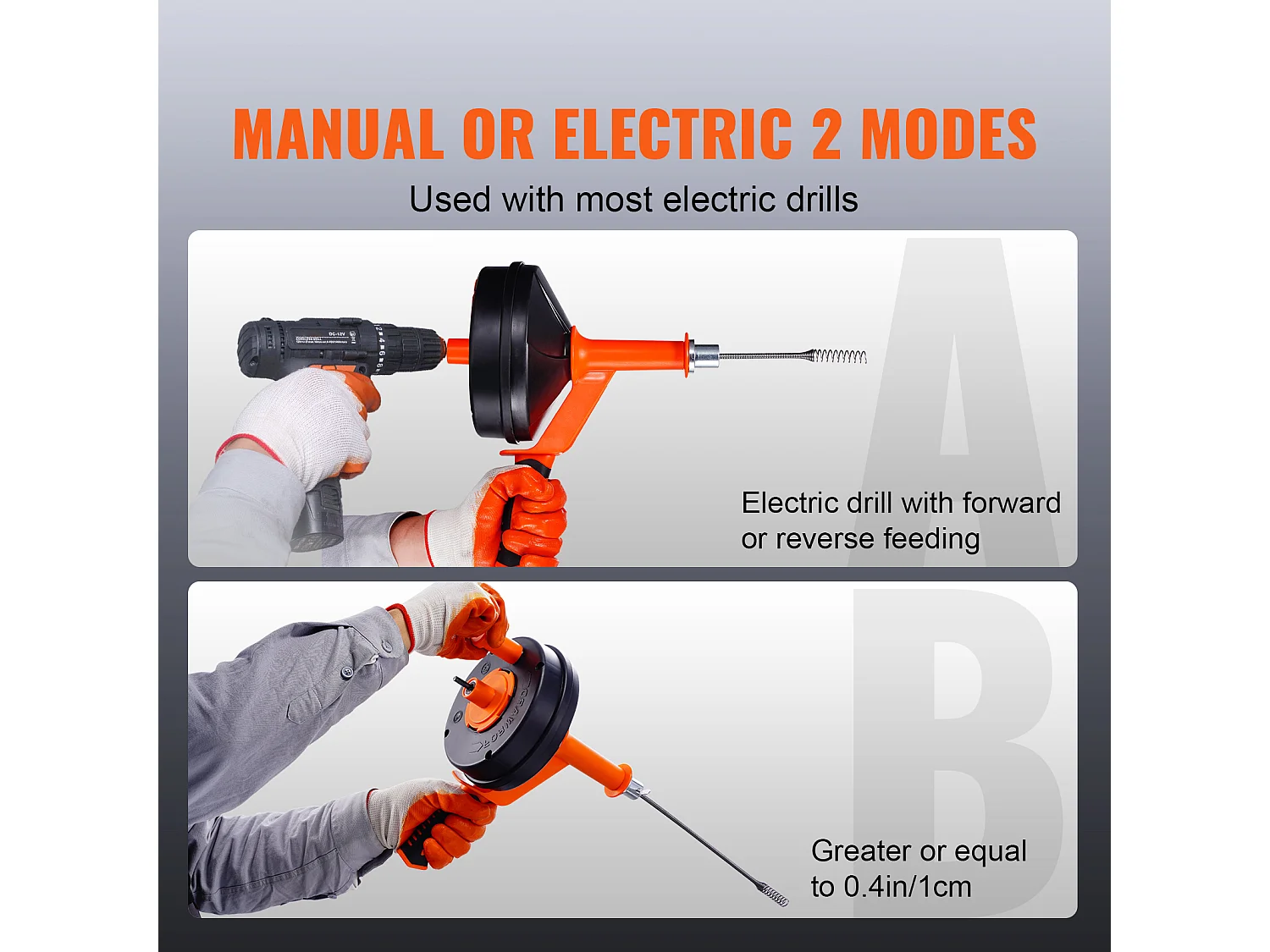 7,6M 0,6 Cm Świder do rur Spustowych, Ręczne Odblokowywanie Instalacji Hydraulicznych SucceBuy