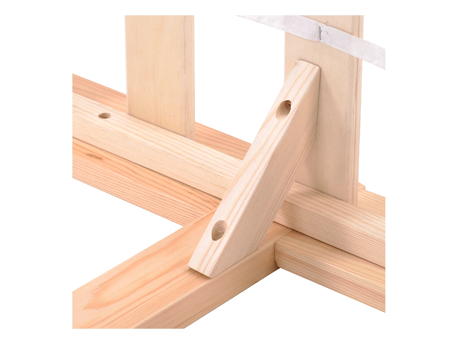 Lit adulte 140x200cm minimaliste en bois, woodgrain naturel clair, sans matelas