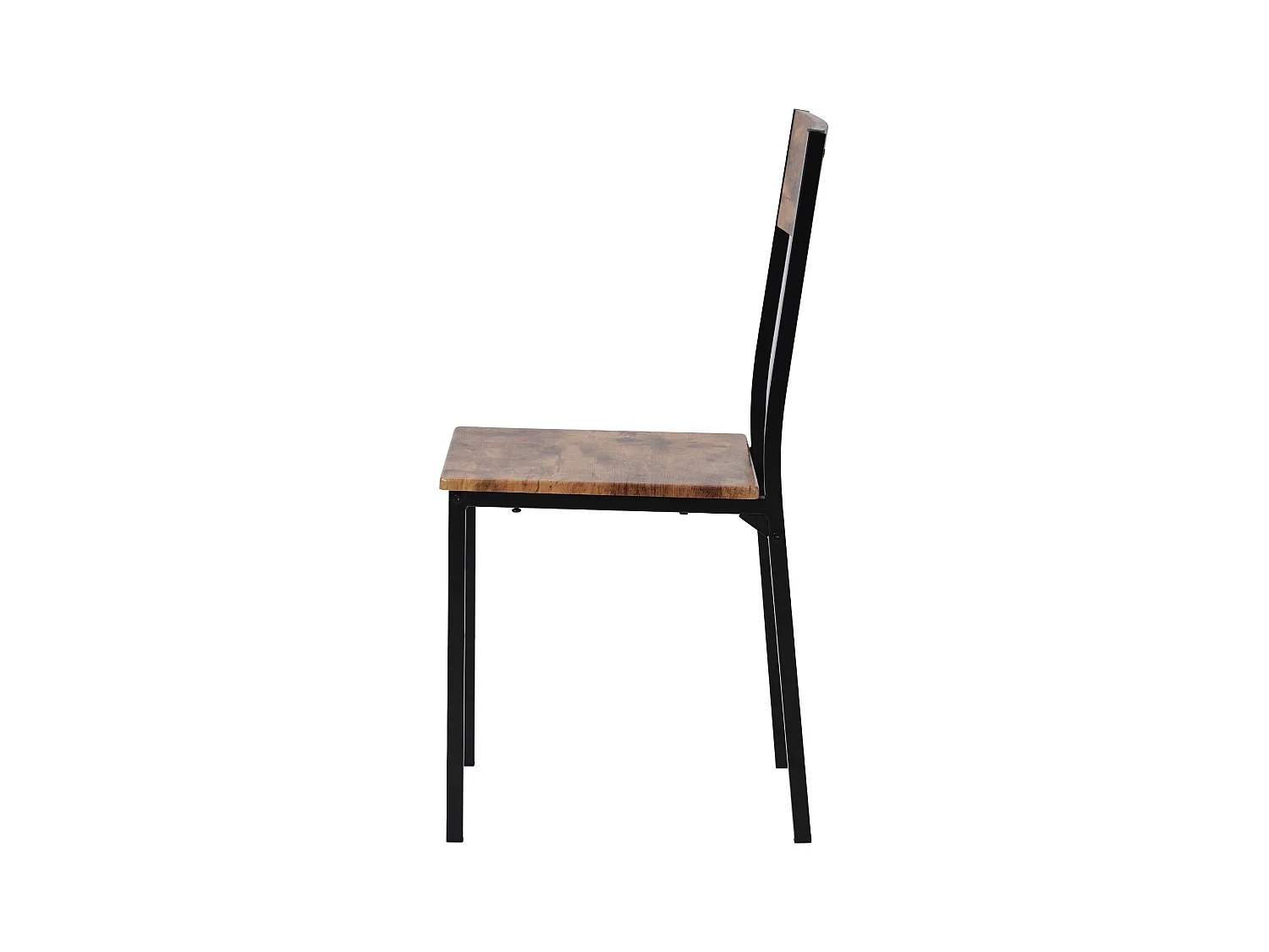 Ensemble table Rectangle et 4 chaises de salle à manger, cadre en métal, marron