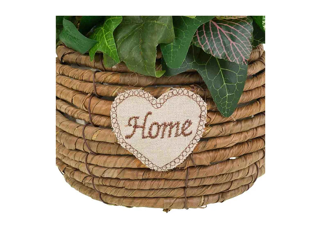 Cesta de cuerda con ramo de flores 31x25x36