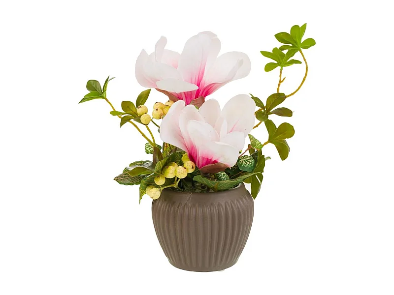 Vaso de cerâmica com buquê de flores 17x17x29