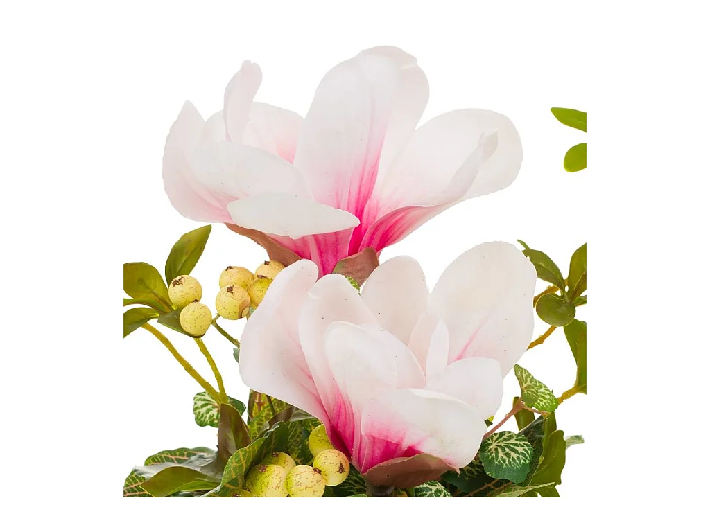 Vaso de cerâmica com buquê de flores 17x17x29