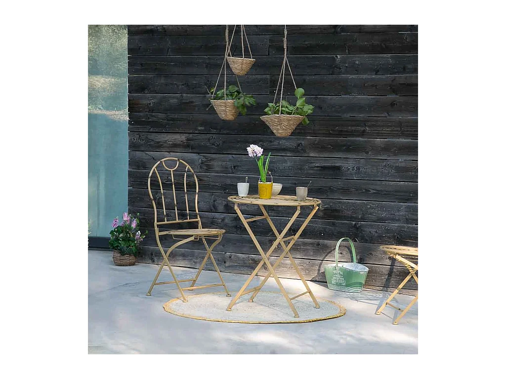 Cesta de cuerda con ramo de flores 26x26x50