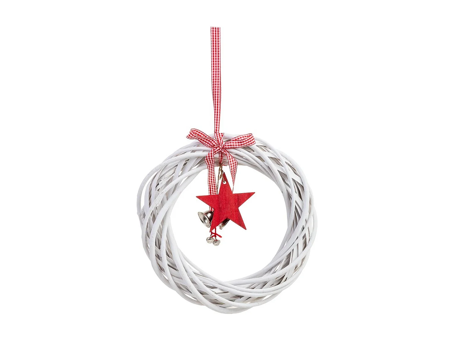 Corona decoración de mimbre para colgar D30x6h cm