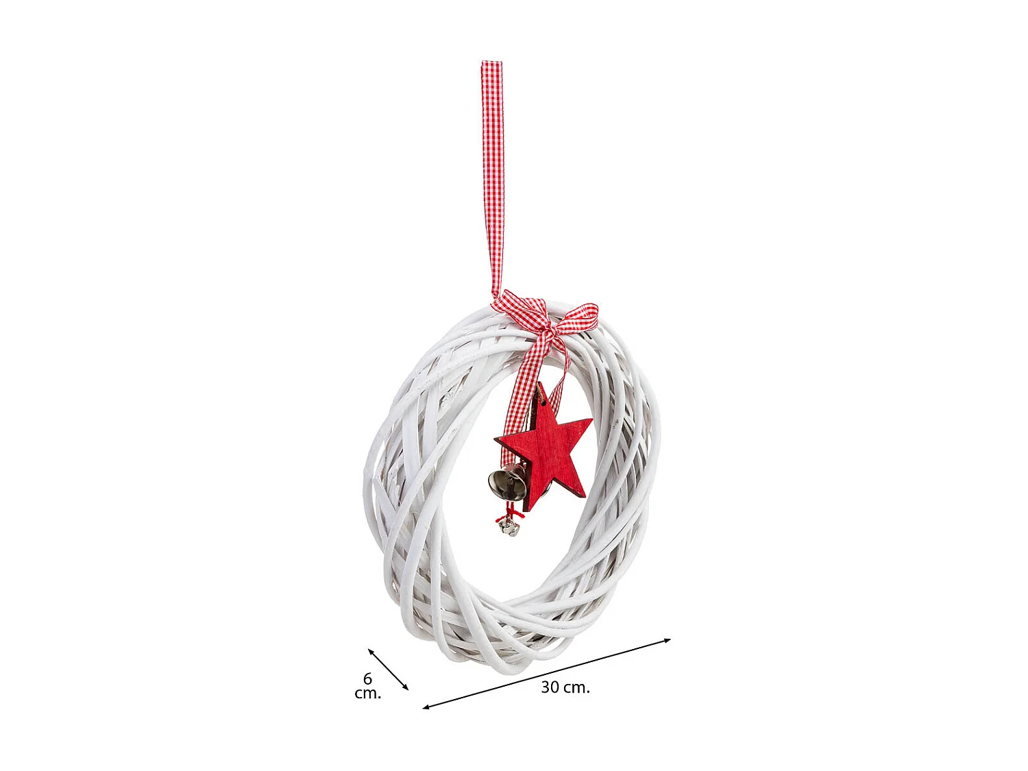 Decorazione ghirlanda in vimini da appendere D30x6h cm
