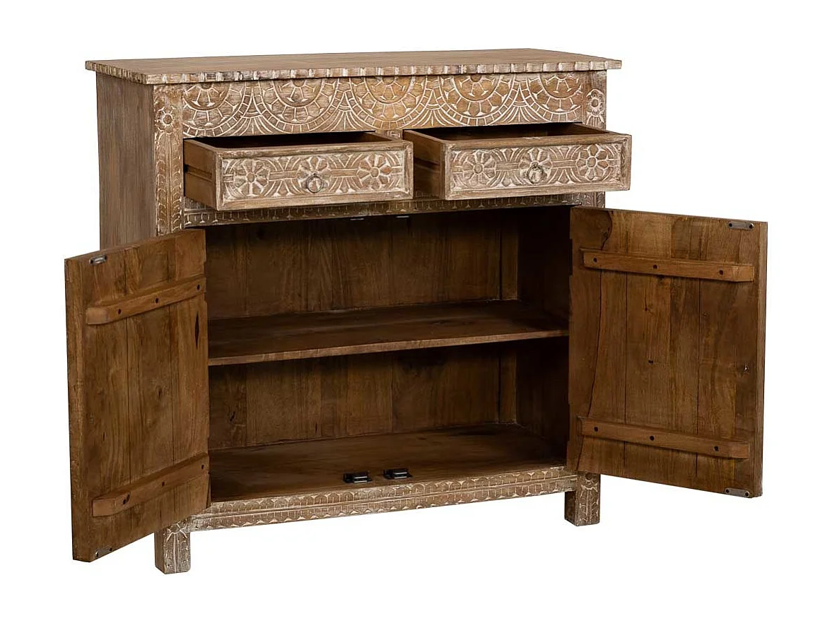 Console en bois marron 92x40x90h