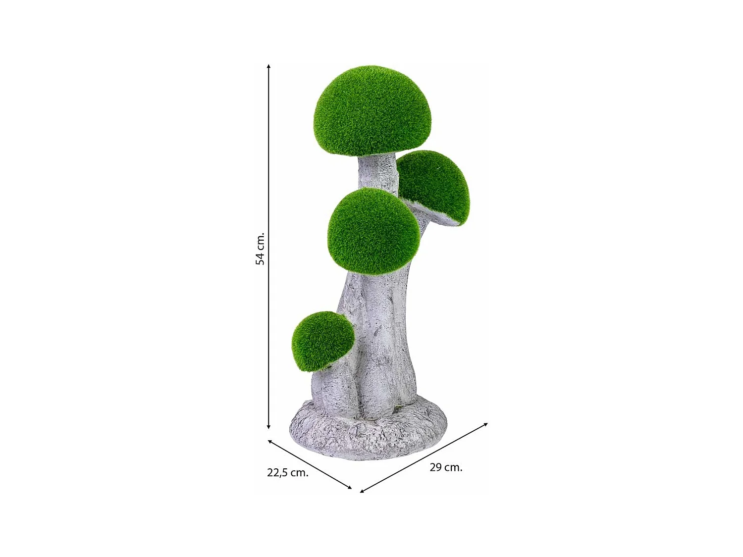 Figura de decoração em metal cogumelos 29x22,5x54h cm