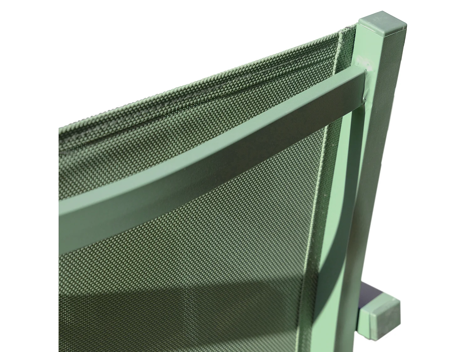 Salon de jardin en teck JAVA avec chaises en aluminium vert sauge - 8 places - HAPPY GARDEN