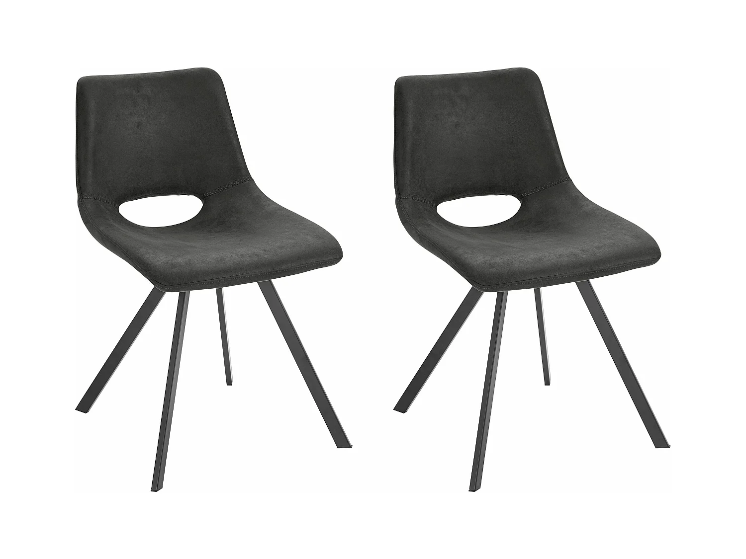 Leon|Chaise 2 Pack Anthracite