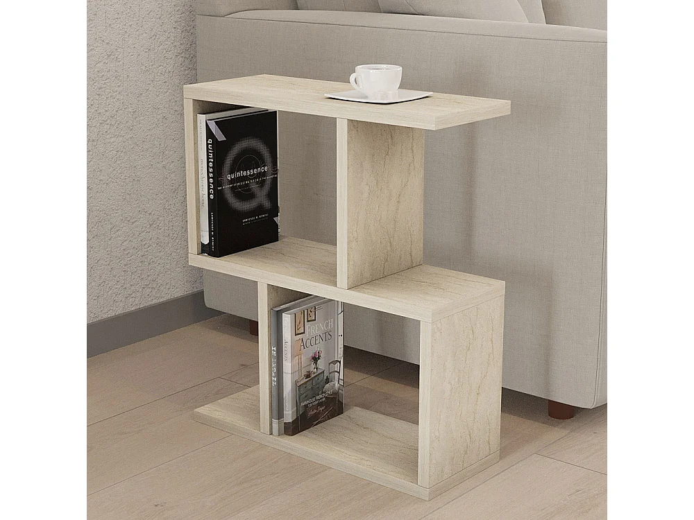 Zed - Table d'appoint effet travertin - Beige