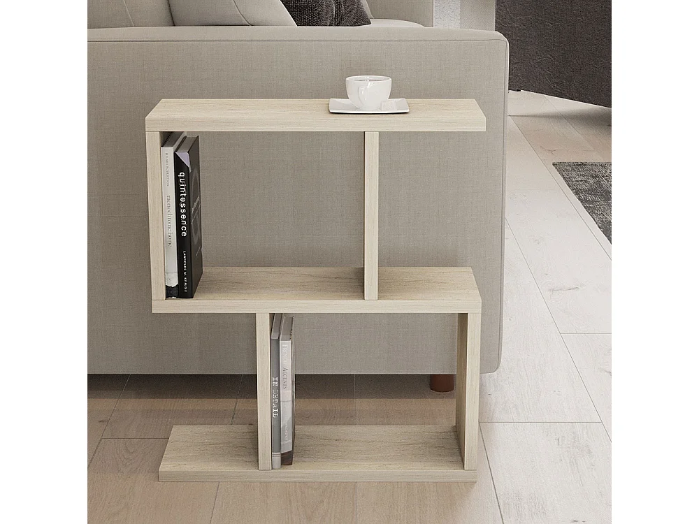 Zed - Table d'appoint effet travertin - Beige
