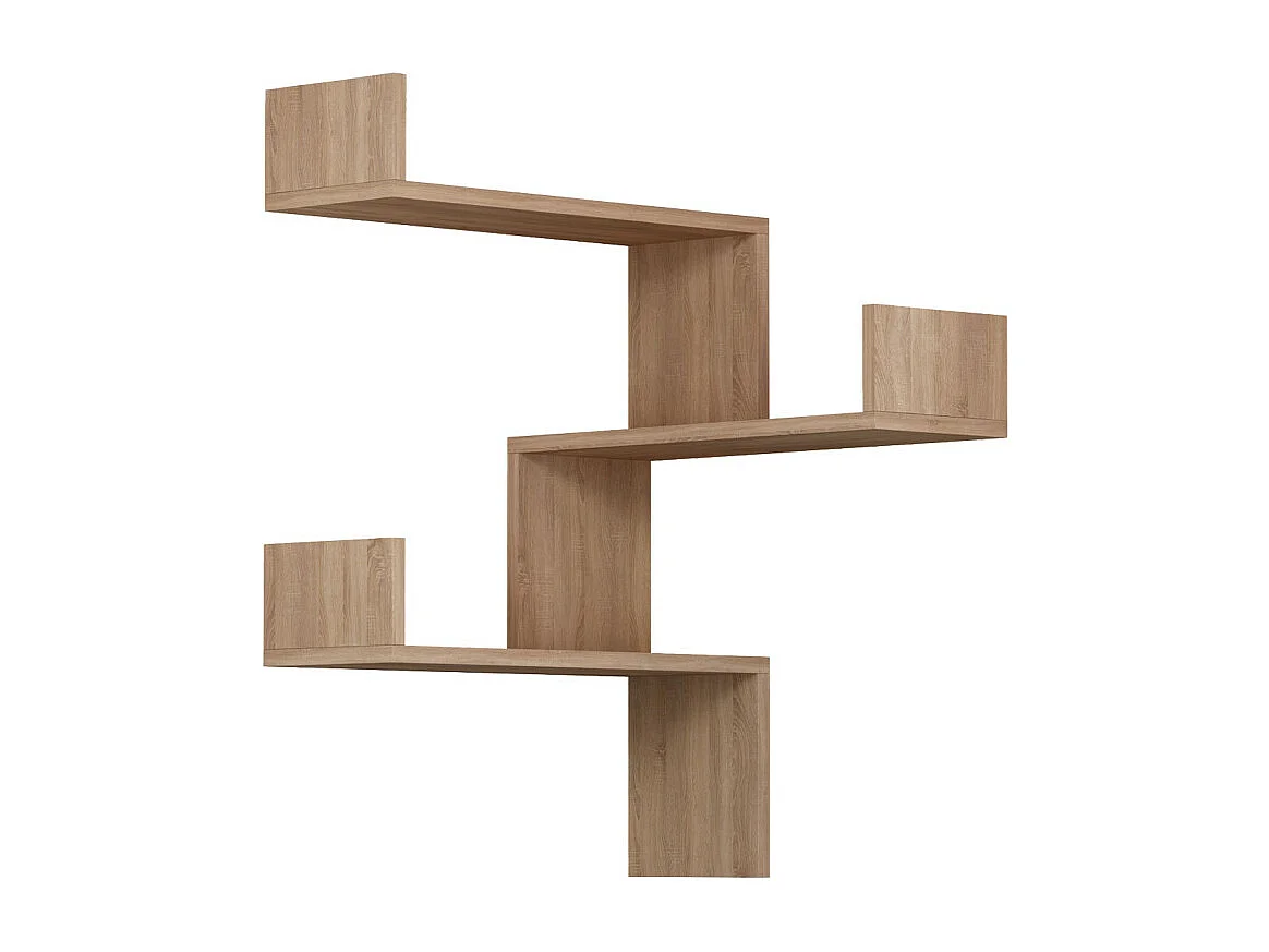 Lucia - Étagère d'angle murale en bois L60cm - Bois clair