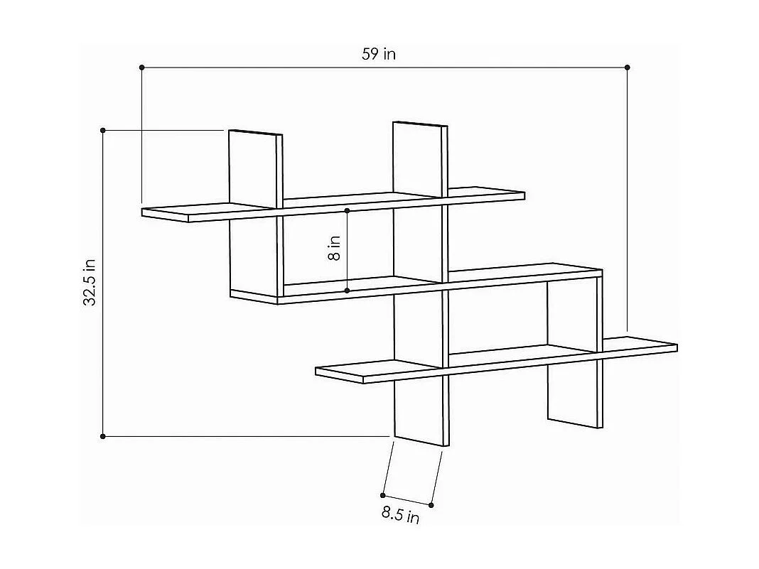 Graph - Étagère murale en bois L150cm - Bois clair