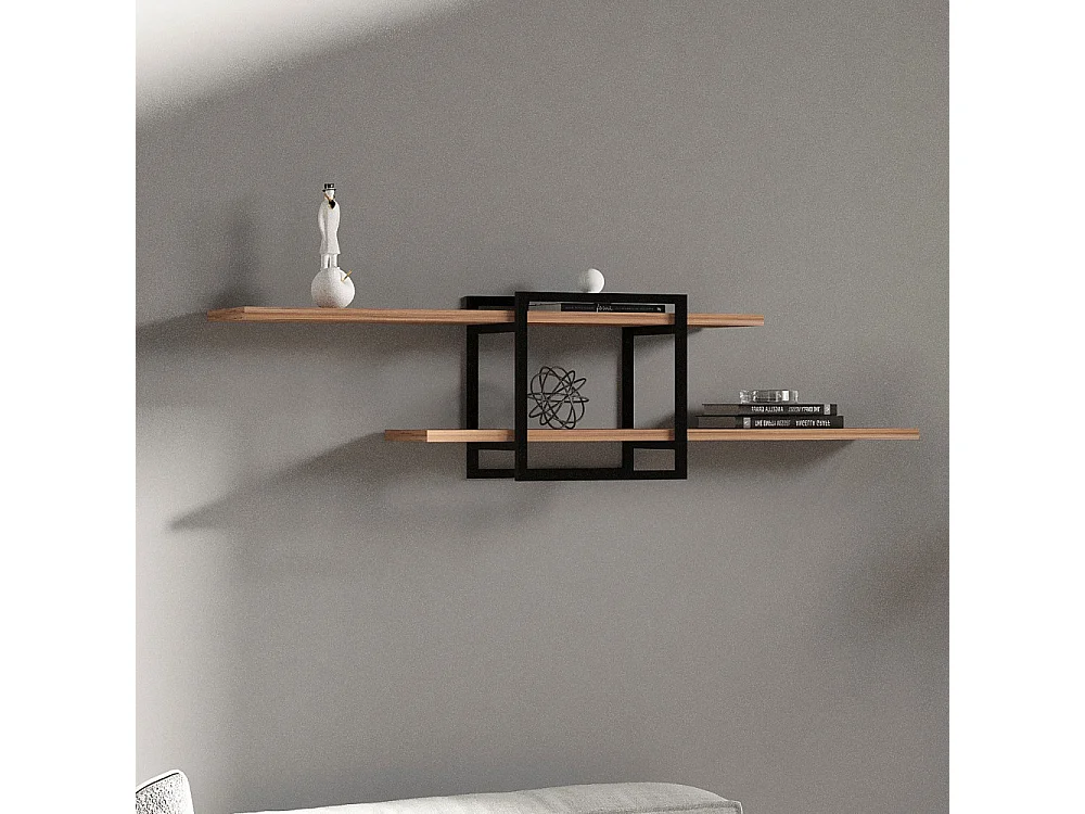 Moa - Étagère murale en bois et métal L120cm - Bois clair