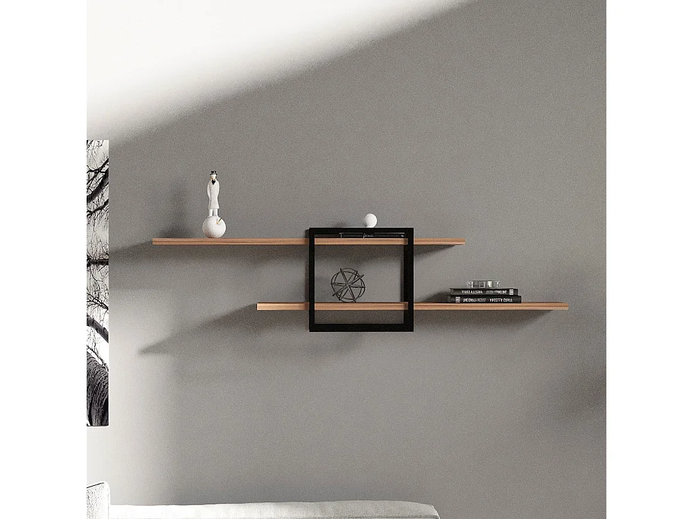 Moa - Étagère murale en bois et métal L120cm - Bois clair