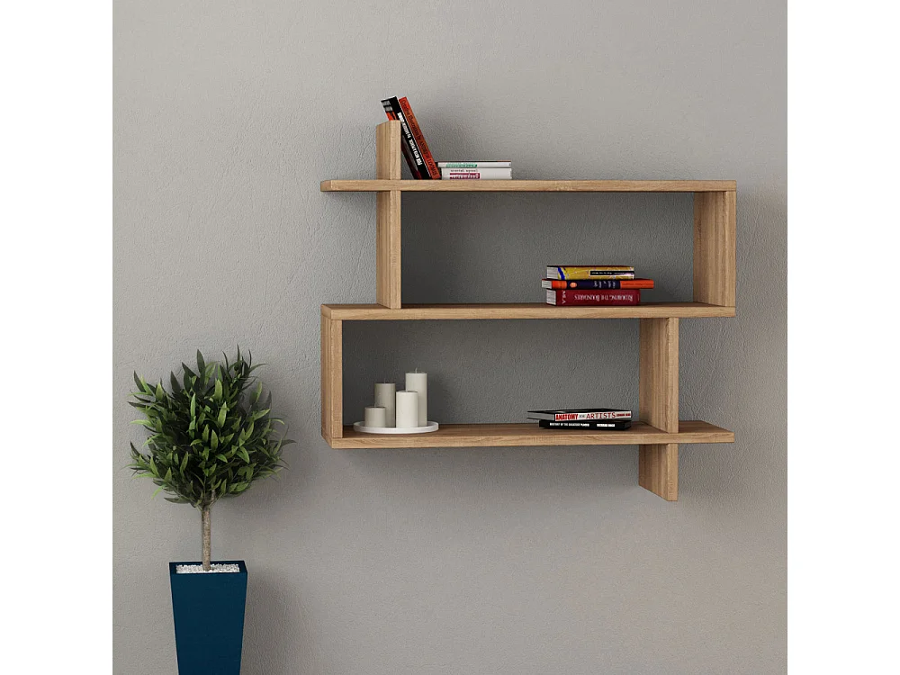 Plex - Étagère murale en bois L70cm - Bois clair