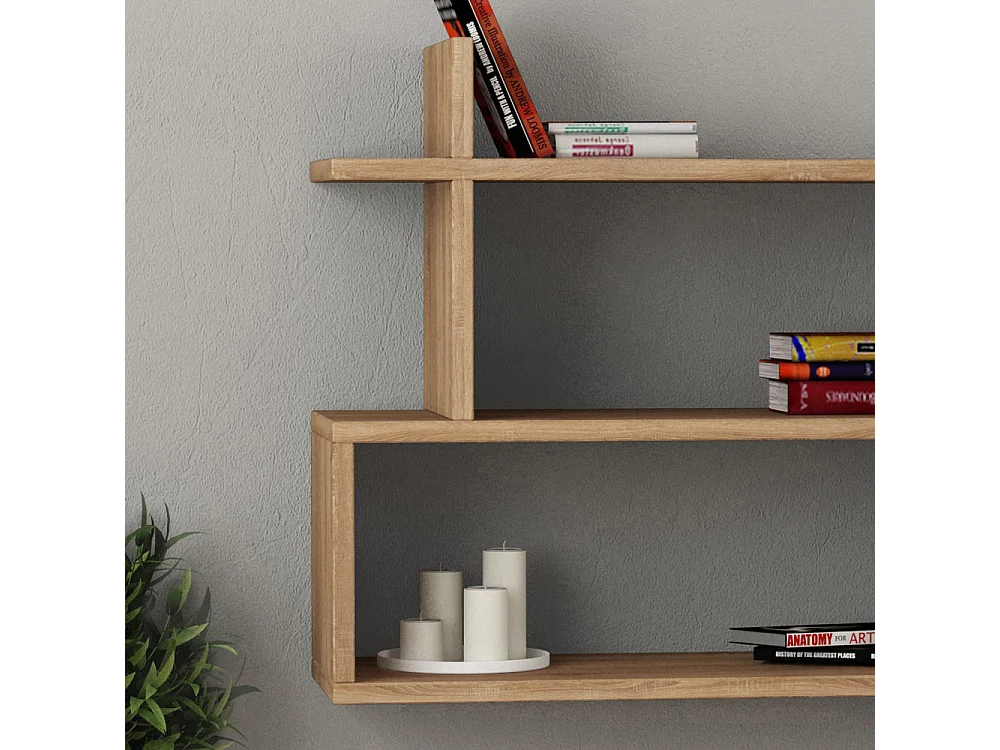 Plex - Étagère murale en bois L70cm - Bois clair