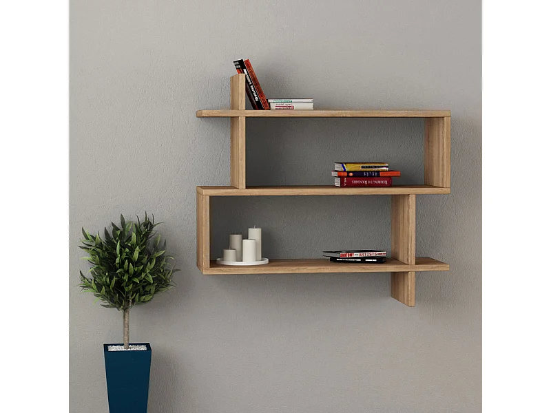 Plex - Étagère murale en bois L70cm - Bois clair