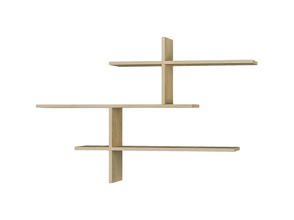 Lio - Étagère murale en bois L123cm - Bois clair