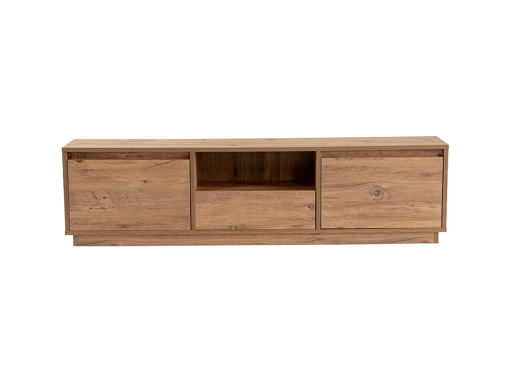 Vlad - Meuble TV 3 portes en bois L160cm - Bois clair