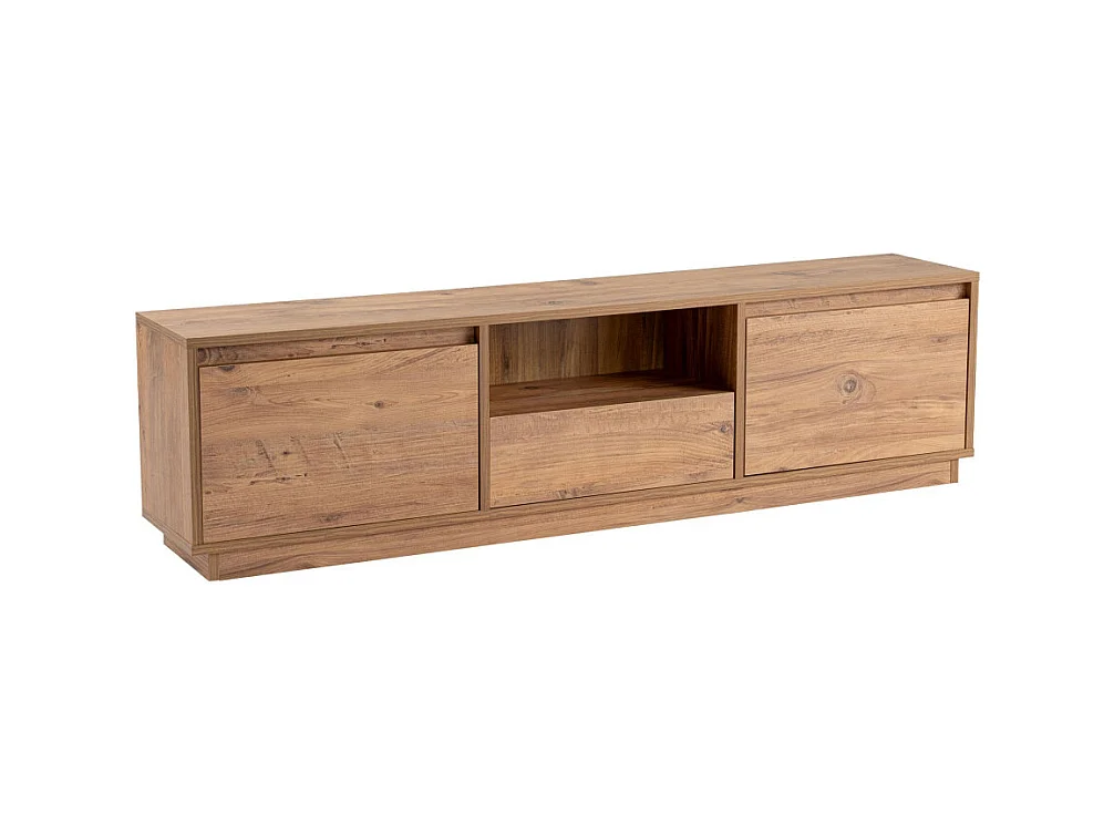 Vlad - Meuble TV 3 portes en bois L160cm - Bois clair