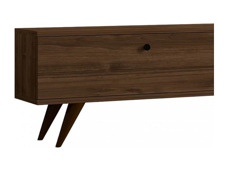 Yara - Meuble TV 2 portes en bois L160cm - Bois foncé