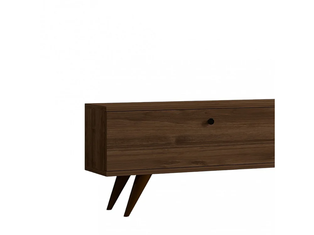 Yara - Meuble TV 2 portes en bois L160cm - Bois foncé