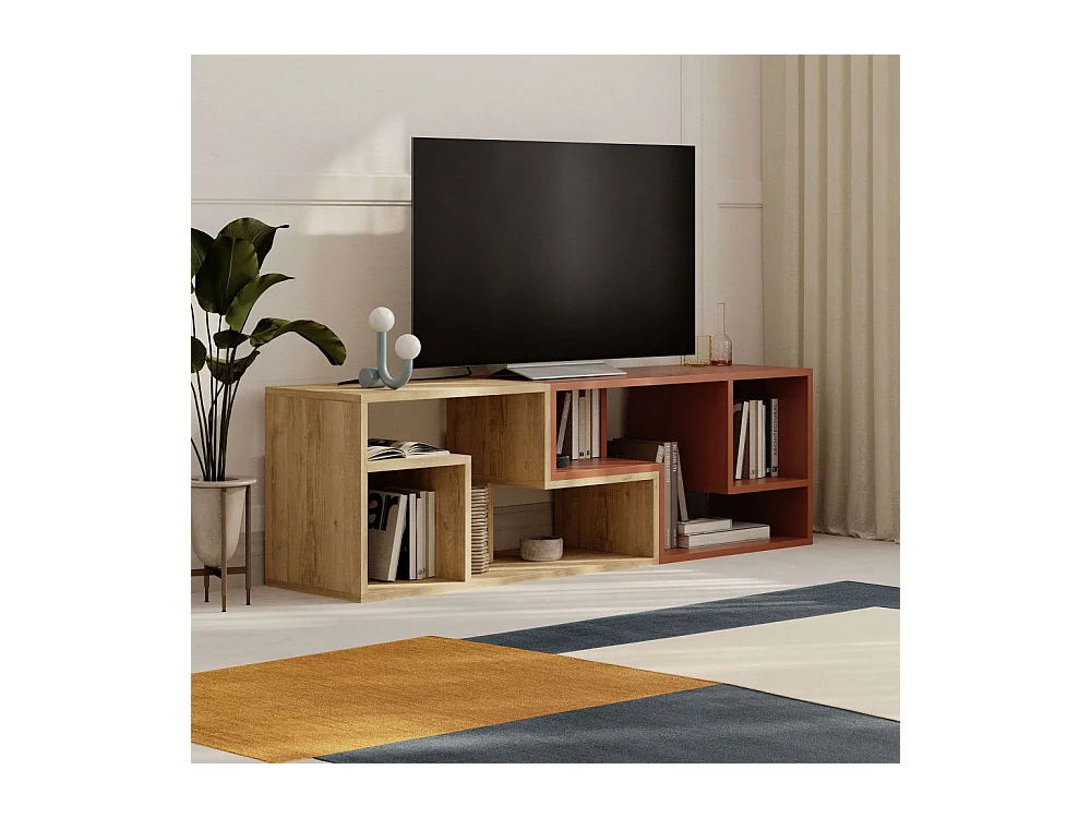 Flex - Meuble TV modulable en bois L145cm - Terracotta
