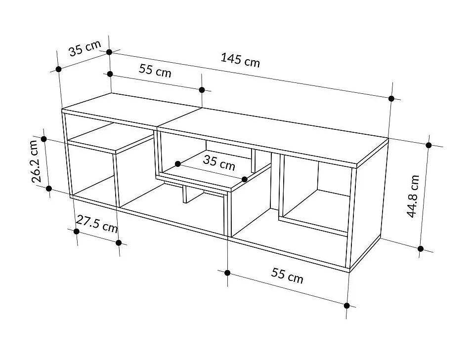 Flex - Meuble TV modulable en bois L145cm - Terracotta
