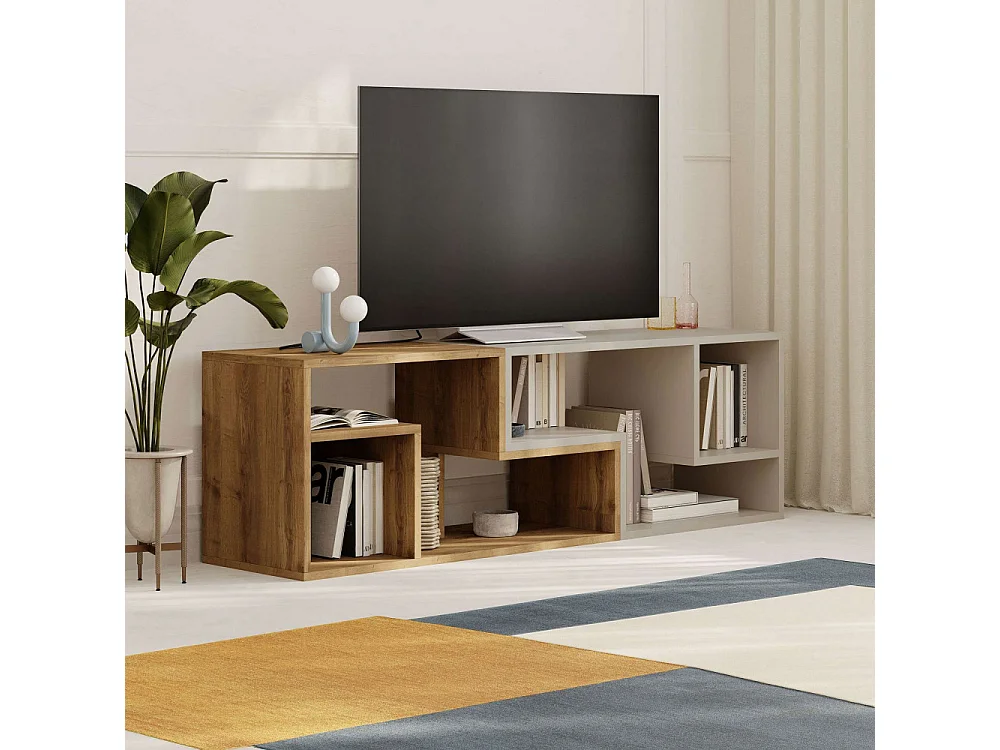 Flex - Meuble TV modulable en bois L145cm - Beige