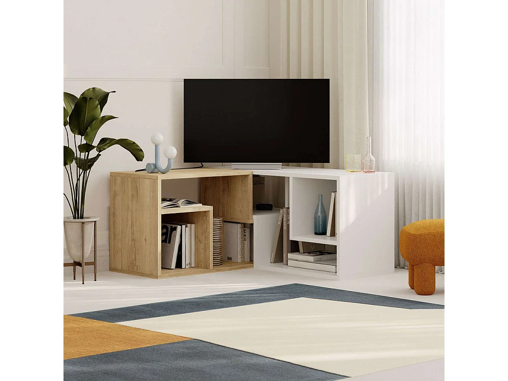 Flex - Meuble TV modulable en bois L145cm - Blanc