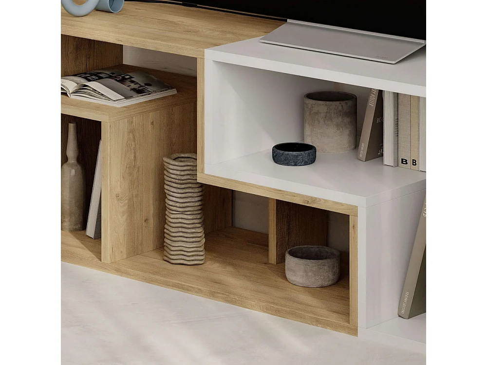 Flex - Meuble TV modulable en bois L145cm - Blanc